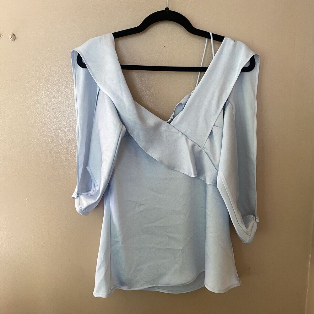 Jonathan Simkhai Light Blue Ruffle Blouse - Picture 14 of 16